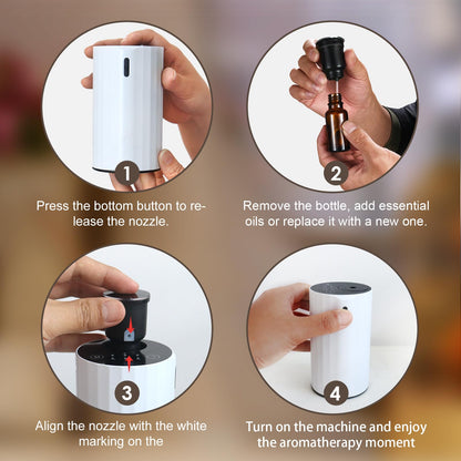 Waterless Essential Oil Diffuser – Portable Nano Mist (White-2)