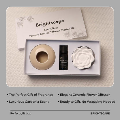Brightscape ScentFlow Passive Aroma Diffuser Starter Kit – Gardenia Oil