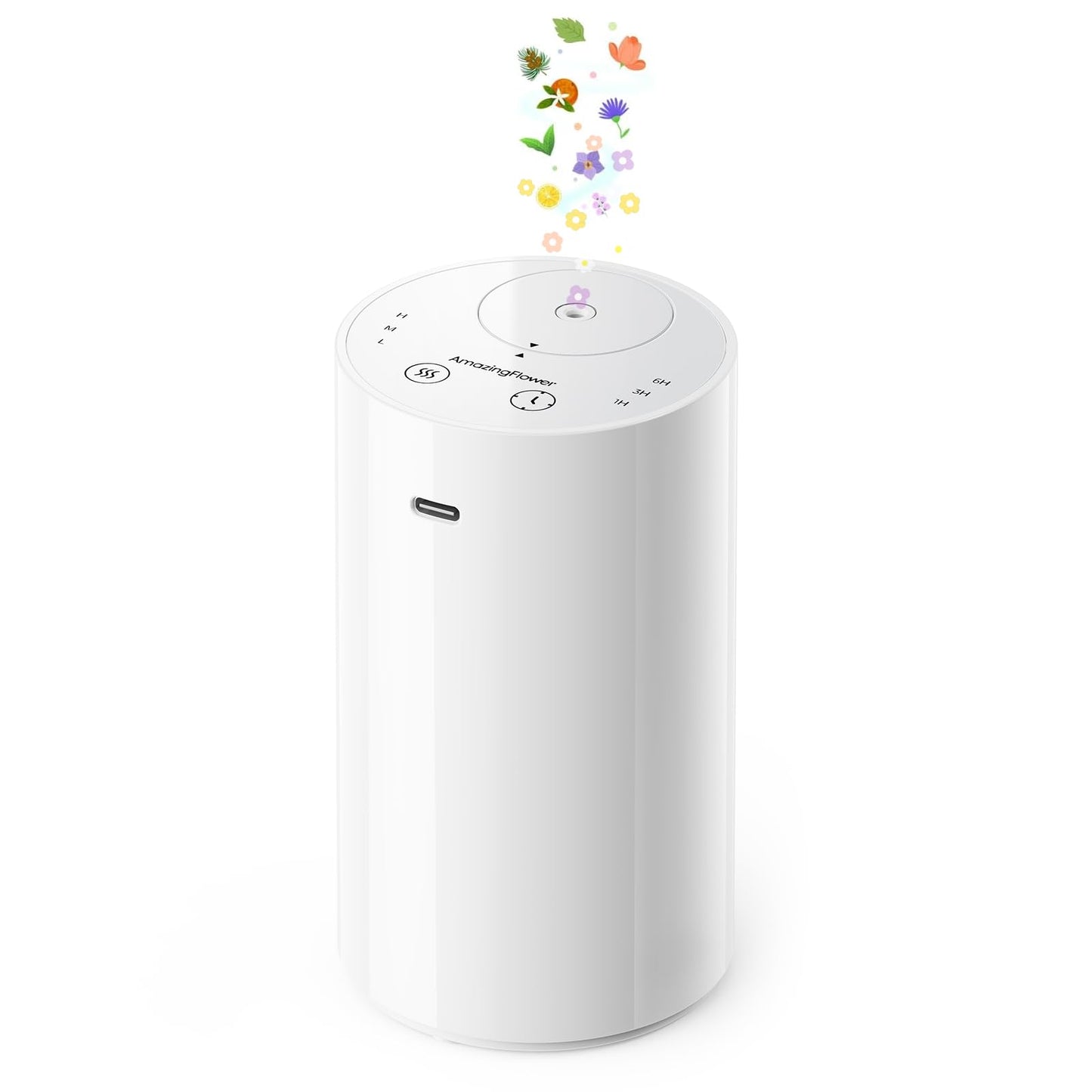 Waterless Essential Oil Diffuser | Portable Battery-Operated 20mL Mini Diffuser (White)