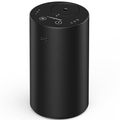 Waterless Essential Oil Diffuser - Rechargeable, 3 Mist Levels, Portable (Black Metal)