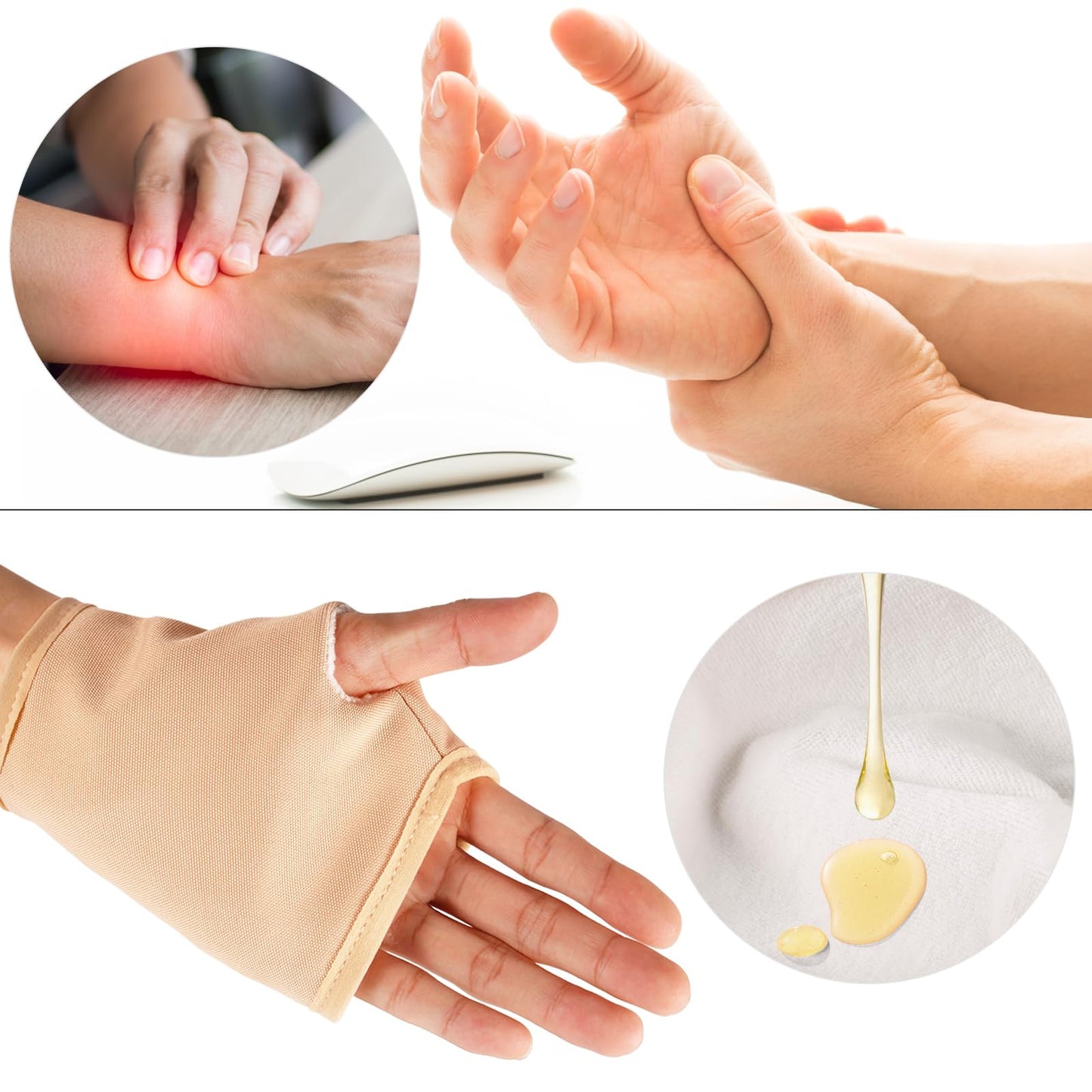 2pcs Castor Oil Packs for Hands – Reusable Adjustable Wraps (Khaki)