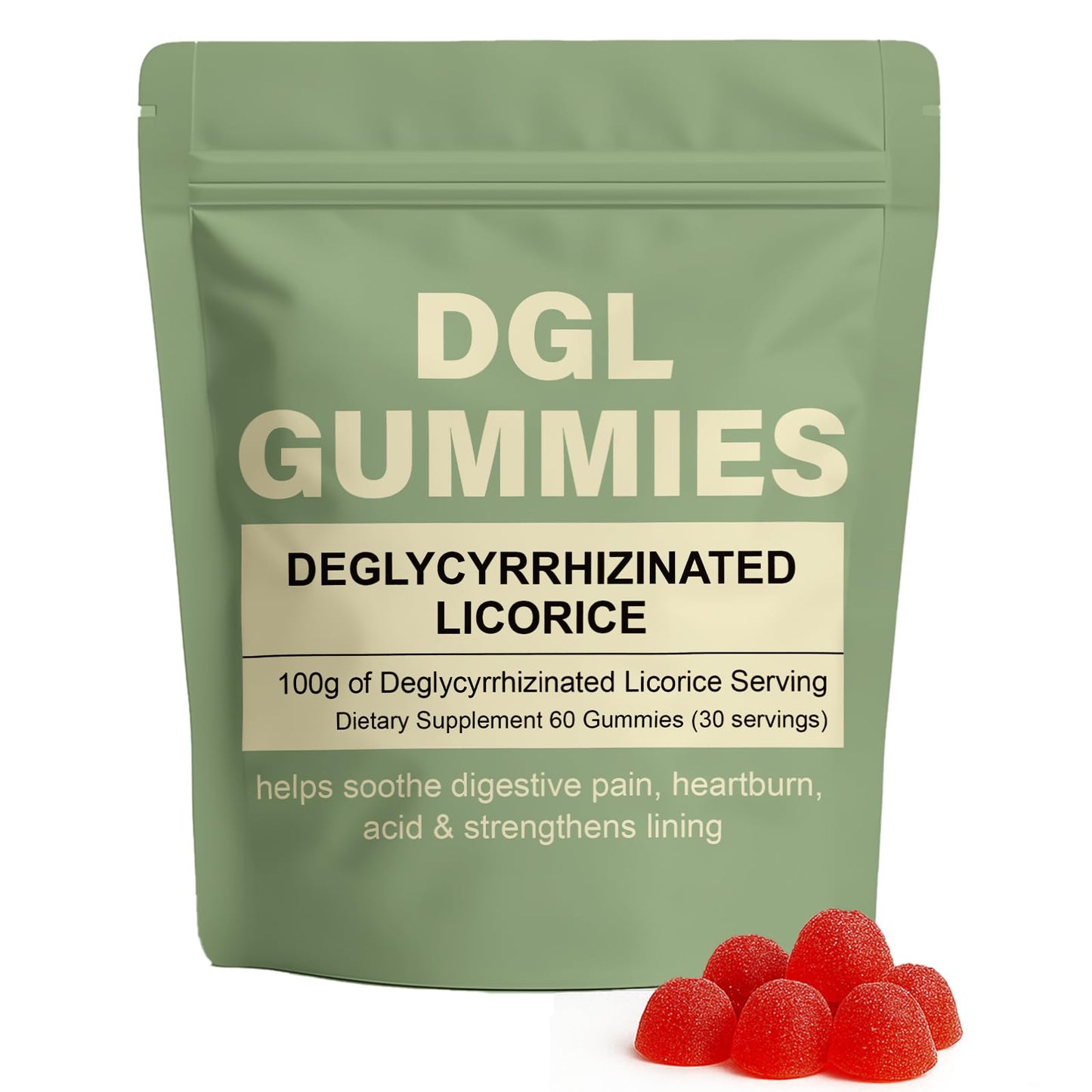 WDVNEX DGL Gummies 400 mg – Supports Stomach & Digestion (Berry, 60 Gummies)