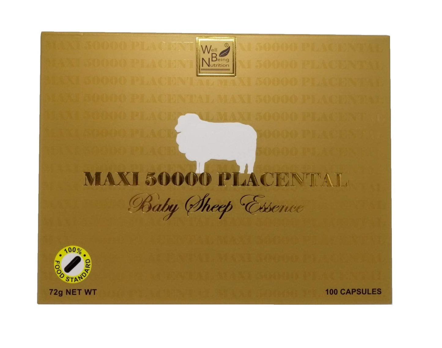 Wealthy Health Sheep Placenta Supplement – 50,000 mg, 100 Capsules (Australia)