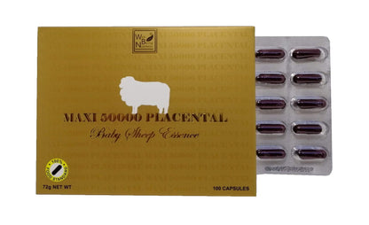 Wealthy Health Sheep Placenta Supplement – 50,000 mg, 100 Capsules (Australia)