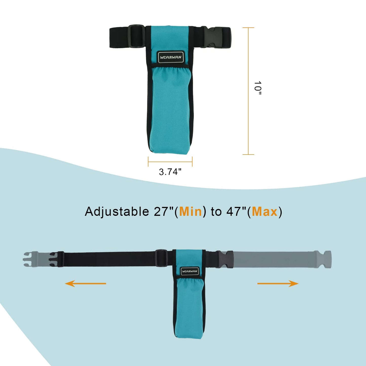 WEARWAN Massage Oil Holster – Adjustable & Durable Waist Bag (Bag Only, 1B-Cyan)