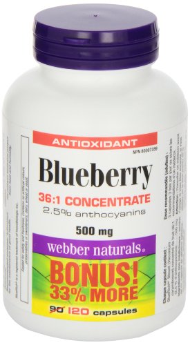 Webber Naturals Blueberry 36:1 Concentrate Capsule 500 mg | 120 Capsules