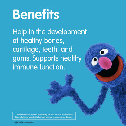 Webber Naturals Sesame Street Vitamin C Gummies for Kids 2+ – 125 mg per Gummy, 180 Gummies (Pack of 2)