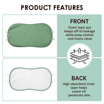 wegreeco Castor Oil Pack Wrap – Reusable, Adjustable, Machine Washable (Pea Green)