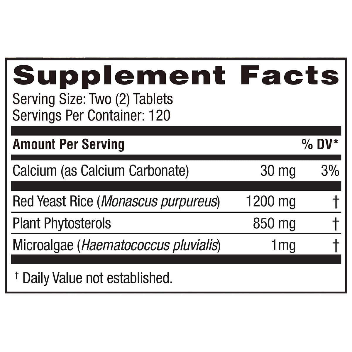 Weider Red Yeast Rice Plus 2-Pack with Phytosterols – 1200 mg per Serving