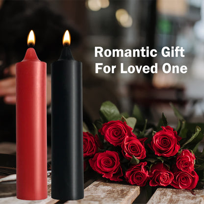 WEIHAI Low Temperature Candles – 2-Pack Wax Play Candles Black & Red