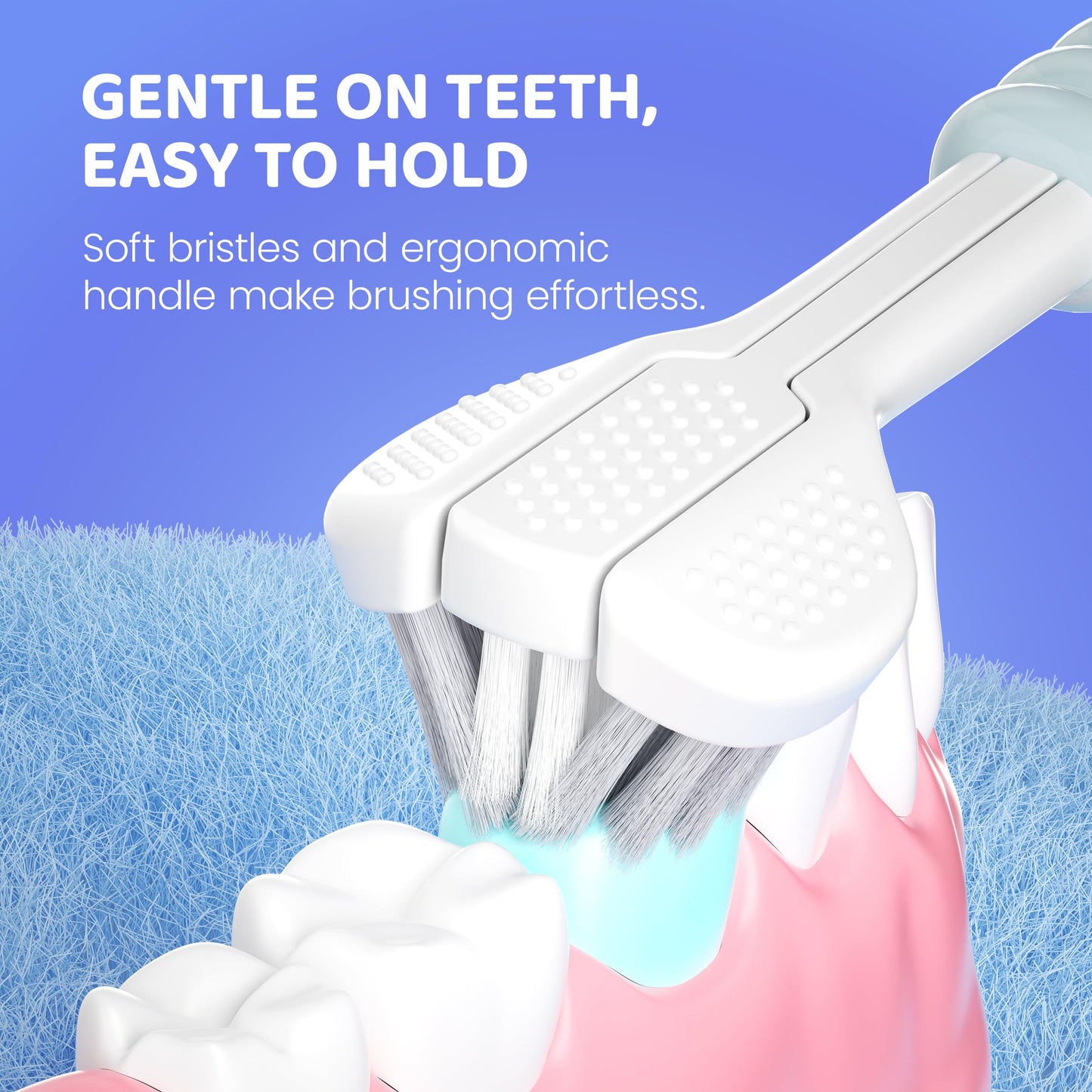 Well Before Ultrasonic Kid's U-Shaped Toothbrush – IPX7, 5 Modes, Ages 2-7 (Shark Grey)