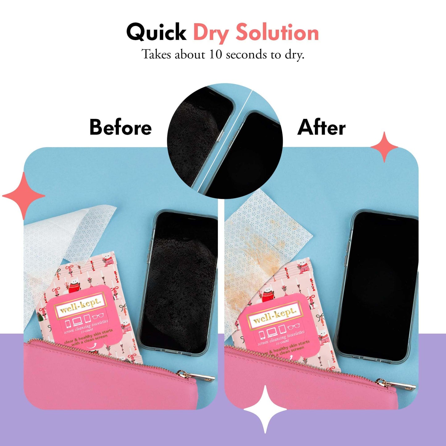 Well-Kept Tech & Lens Wipes - Eyeglass, Screen & Phone Cleaning (12 Pack, 180 Wipes) | Choupette