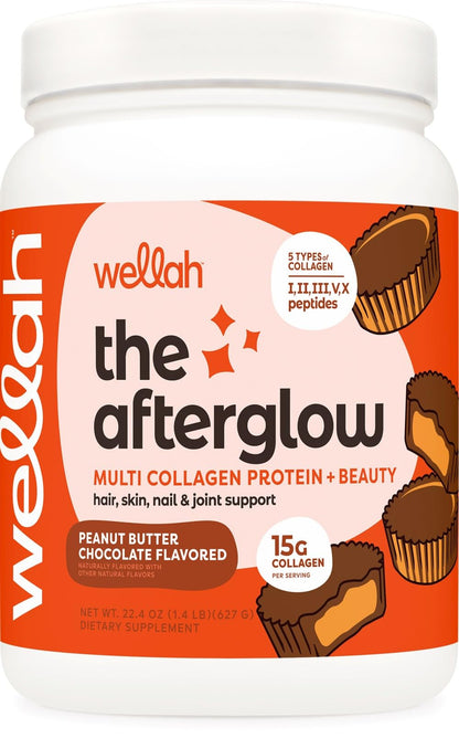 Wellah The Afterglow Multi Collagen Protein + Beauty – Peanut Butter Chocolate (30 Servings)