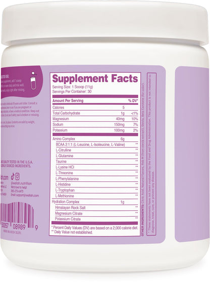 Wellah So Long Soreness BCAA Powder - Frozen Lemonade (30 Servings) with Hydration Complex