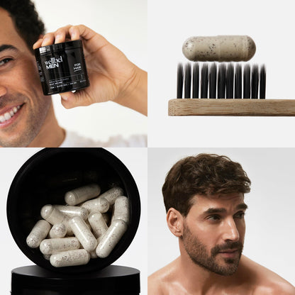 WELLBEL Men Clean Supplement for Hair, Skin, and Nails – Vegan, Gluten Free, Non-GMO | 90 Count