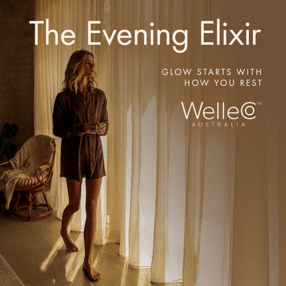 WelleCo Evening Elixir: Vitamin C Hot Chocolate Beauty Drink Mix for Sleep, Skin Glow & Collagen Support | 150g Jar