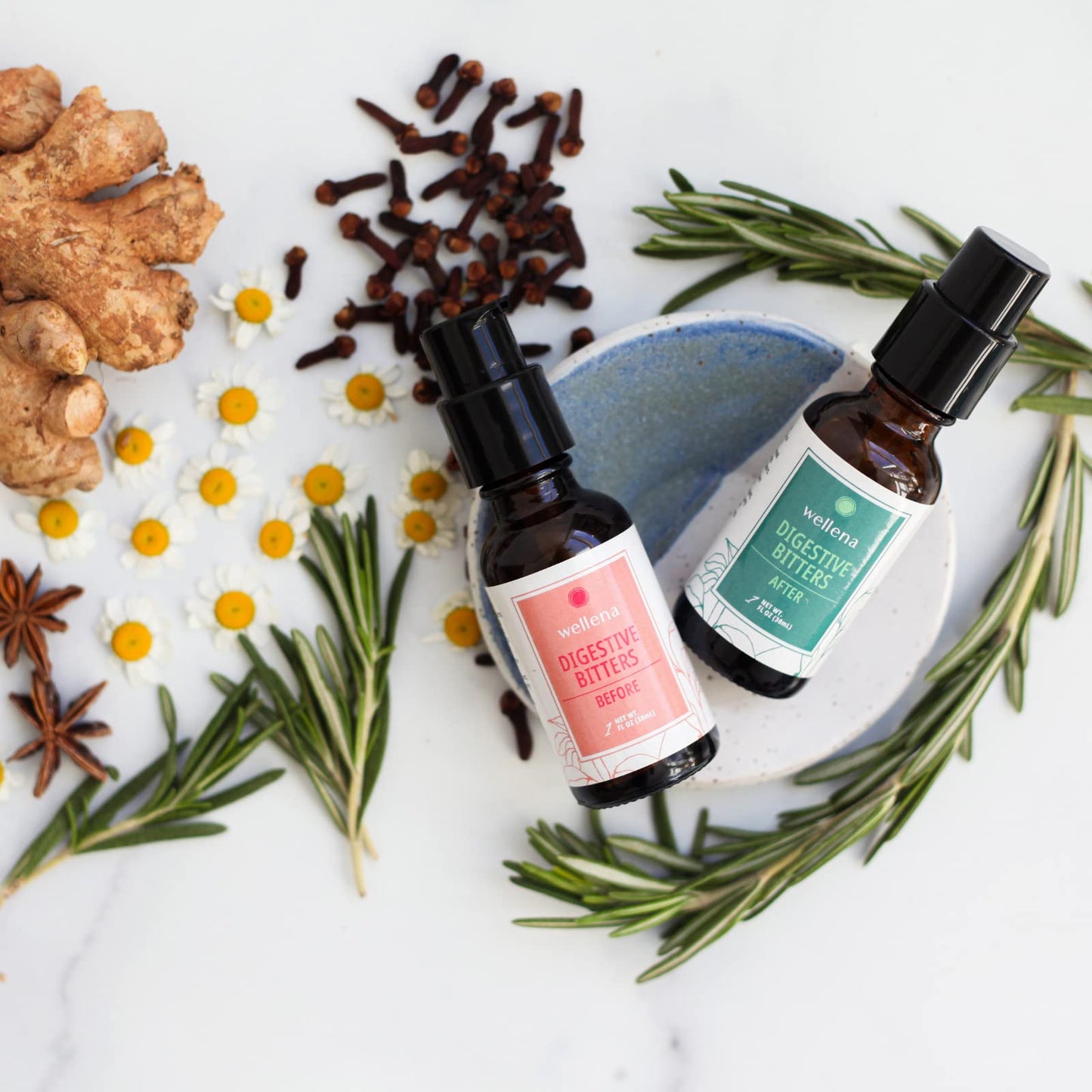 Wellena Liver & Digestive Bitters Kit – Before & After Meal Liquid Herbal Support