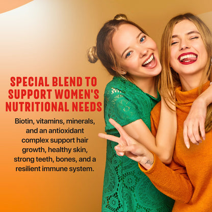 Wellgardens 100% Pure Women's Multivitamin – Hair Growth, Biotin & Zinc | Made in USA | 60 Caps