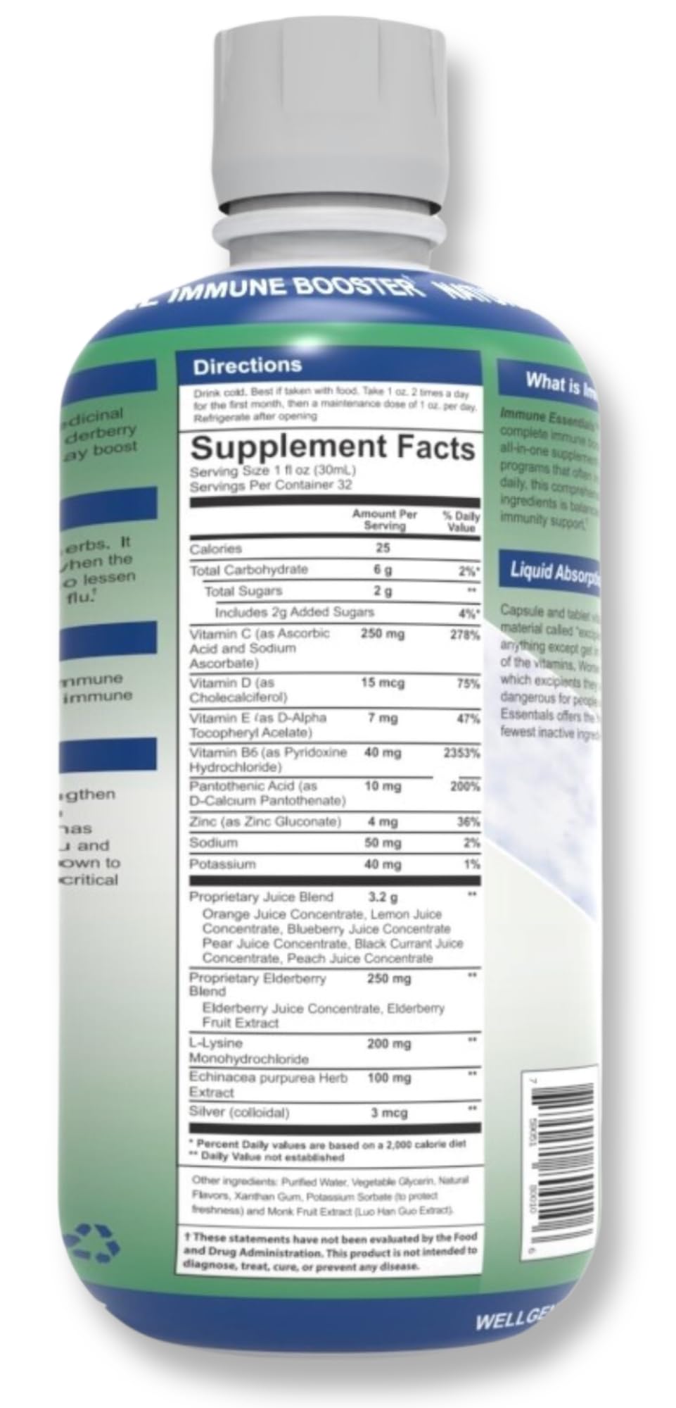 Wellgenix Immune Essentials – 12-in-1 Liquid Immune Support (32 oz)