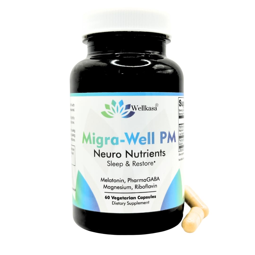 Wellkasa Migra-Well PM: Brain & Nerve Support Sleep Aid (60 Capsules)