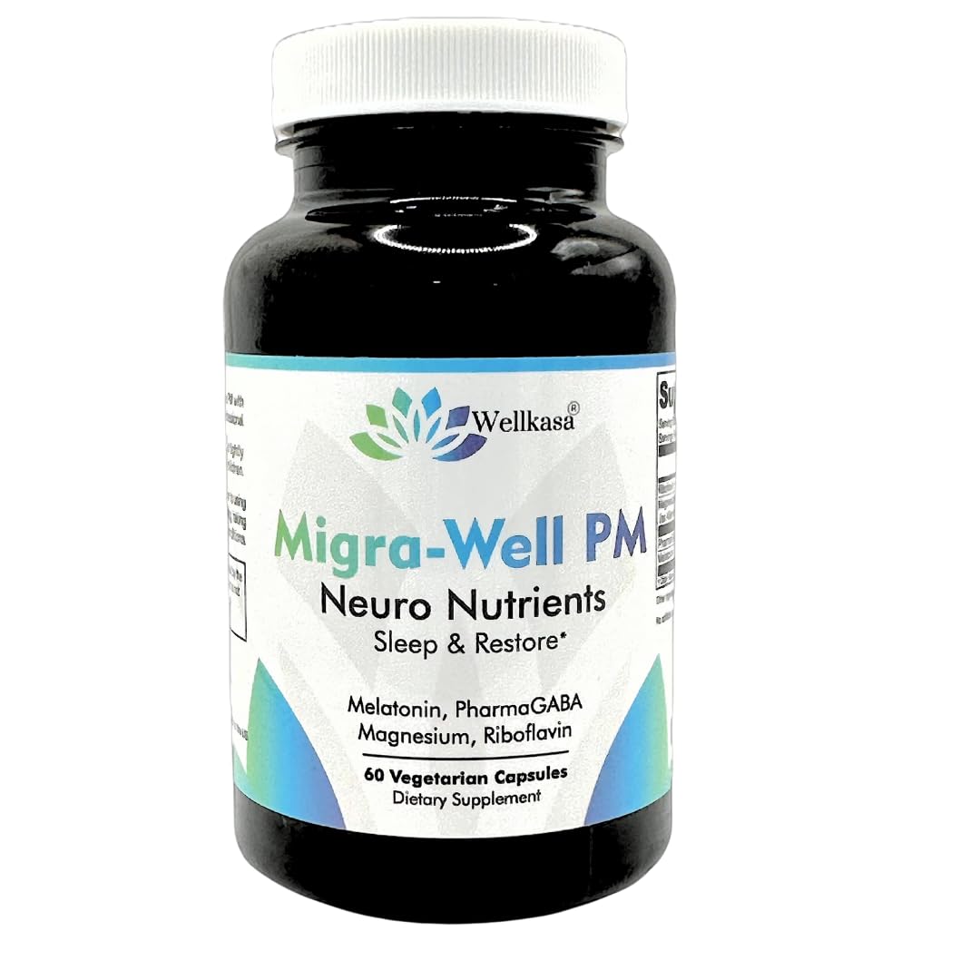 Wellkasa Migra-Well PM: Brain & Nerve Support Sleep Aid (60 Capsules)