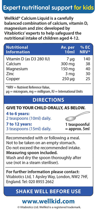 Wellkid Calcium Liquid 150ml | Vitabiotics