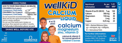 Wellkid Calcium Liquid 150ml | Vitabiotics