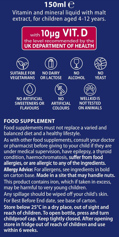 Wellkid Multi-Vitamin Liquid 150ml – Vitabiotics | Kids Vitamin