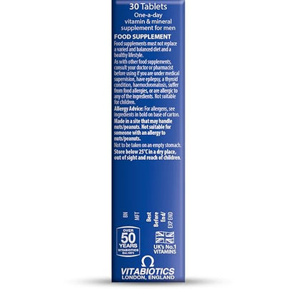 Vitabiotics Wellman 30 Tablets - Advanced Men's Vitamin & Mineral Supplement