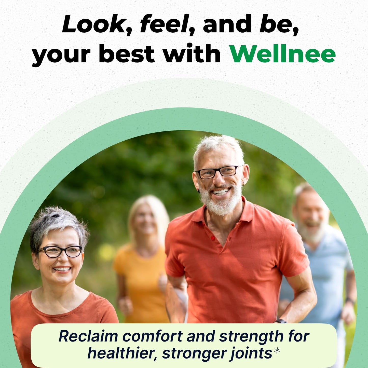 Wellnee Joint Support Supplement | Glucosamine Chondroitin MSM, Boswellia & Turmeric | 90 Capsules, 30 Servings
