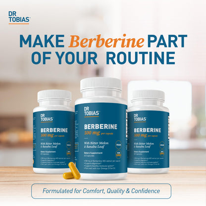Dr. Tobias Berberine 500mg – Berberine Supplement for Gut Health & Immune Support (60 Capsules) | Vegan, Non-GMO