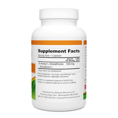 Wellness Resources Glutathione Ultra SAG 100 mg | Bioavailable Glutathione Supplement
