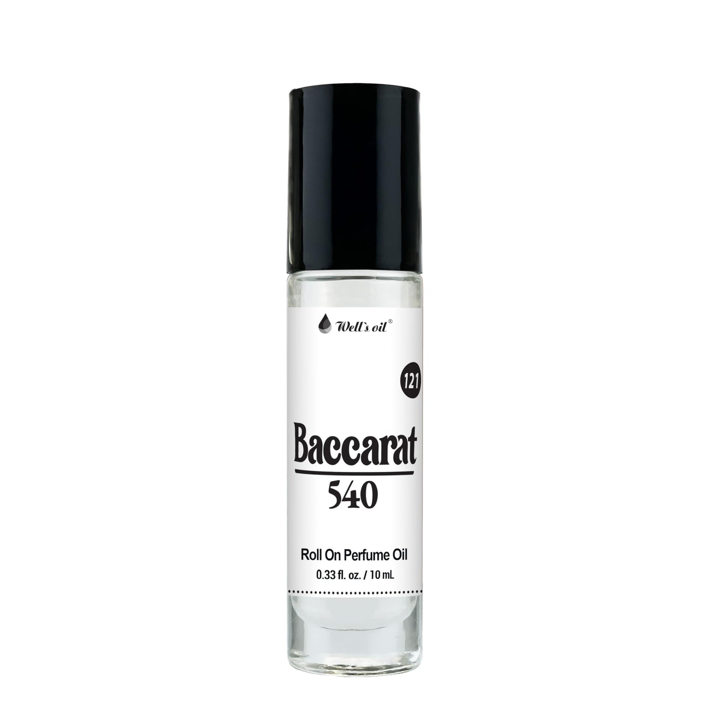 Well's Oil Roll-On Perfume Oil (Bacarat 540) | Long-Lasting | Paraben-Free | 0.33 Fl Oz / 10 ml