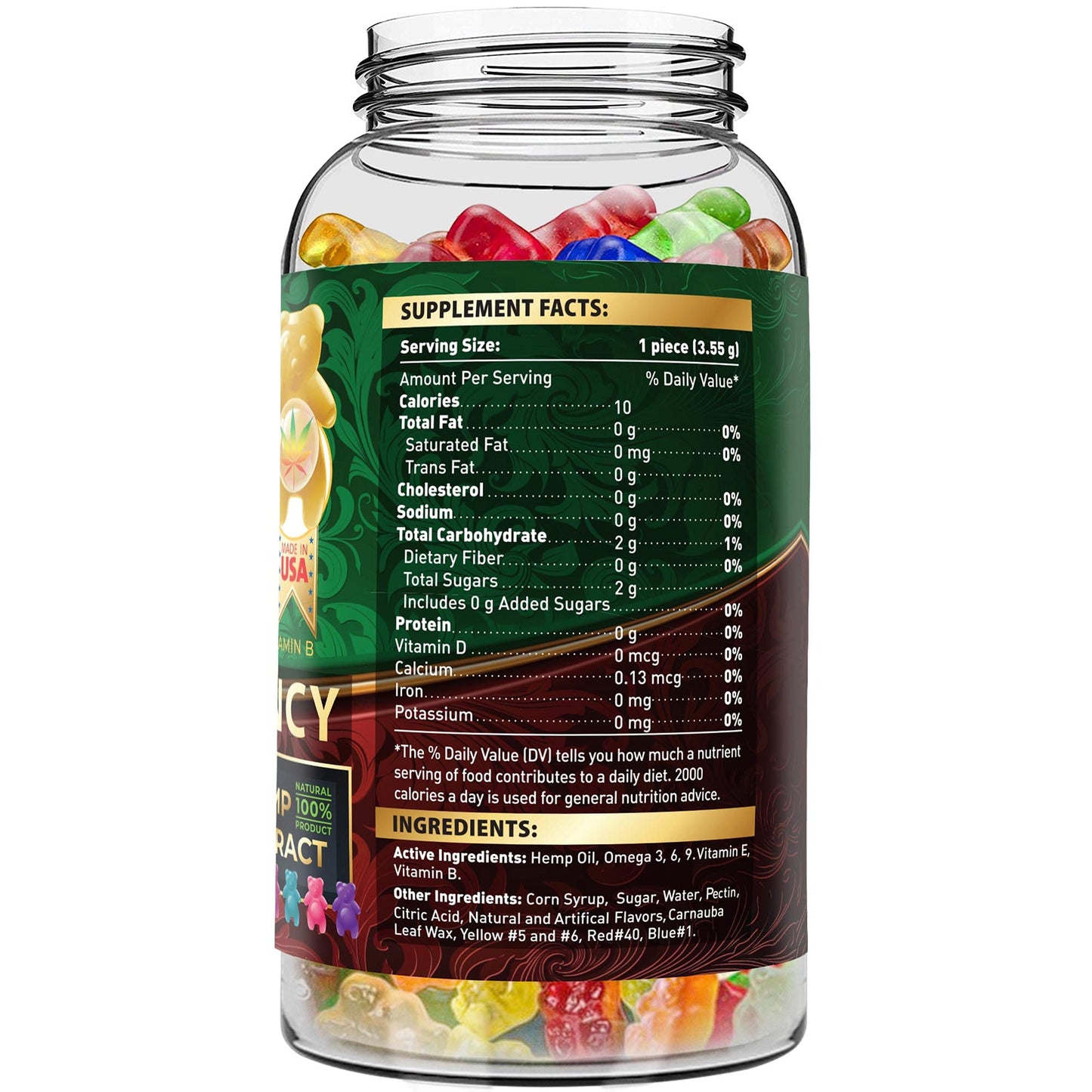 WELLUTION Hemp Gummies – High Potency 1,500,000 mcg – 60ct – Natural Fruity Bear for Relaxation and Peace – Fast-Acting