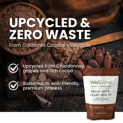 WellVine Nutrition Boosting Blend – Upcycled Chardonnay Grape Powder for Brain, Gut & Heart Health