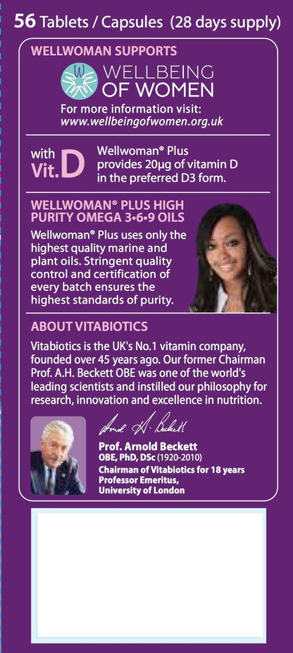 Vitabiotics Wellwoman Plus Tablets - 56 Capsules | Omega 3-6-9 Multivitamin