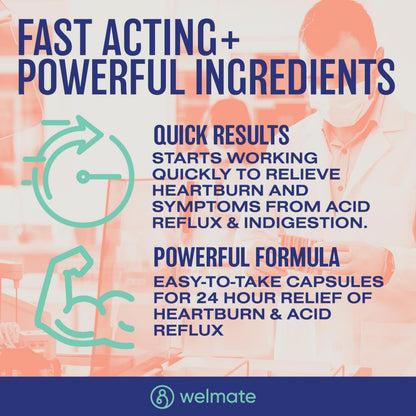 WELMATE Esomeprazole Magnesium 20 mg — 84 Capsules (6 Bottles) | Delayed-Release Heartburn Relief