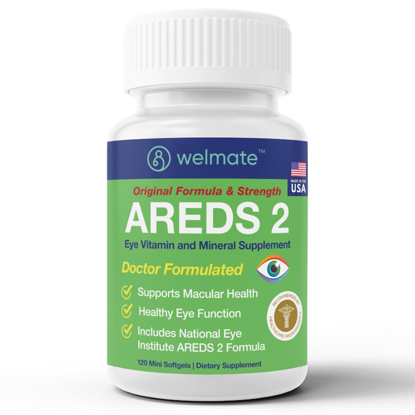 WELMATE AREDS 2 Eye Vitamin & Mineral Supplement (60 Servings) – Macular Health