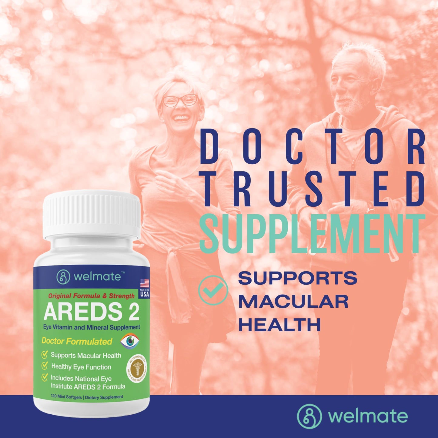 WELMATE AREDS 2 Eye Vitamin & Mineral Supplement (60 Servings) – Macular Health
