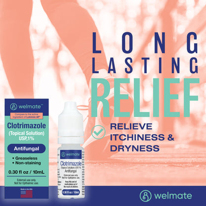 WELMATE Clotrimazole 1% Antifungal Topical Solution | 0.33 oz