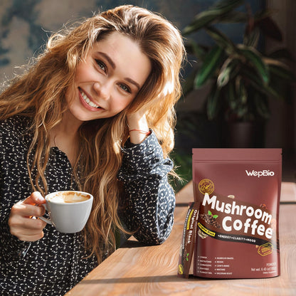 WepBio Mushroom Coffee Original Black 11 in 1 – Adaptogenic Ashwagandha KSM-66