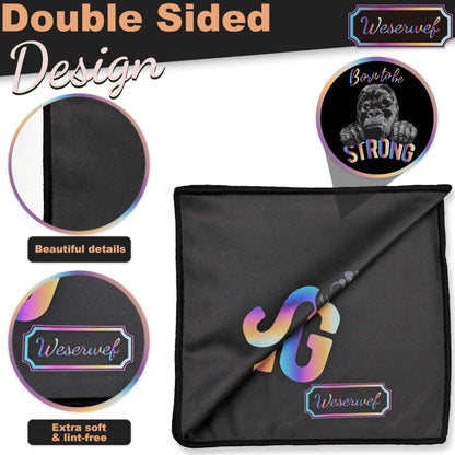 WESERWEF Design Microfiber Glasses Cleaning Cloth – 12x12, Ultra-Soft, Scratch-Free
