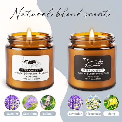 Wfmolcand 2 Pack Sleep Scented Candles - Sweet Dream & Deep Sleep