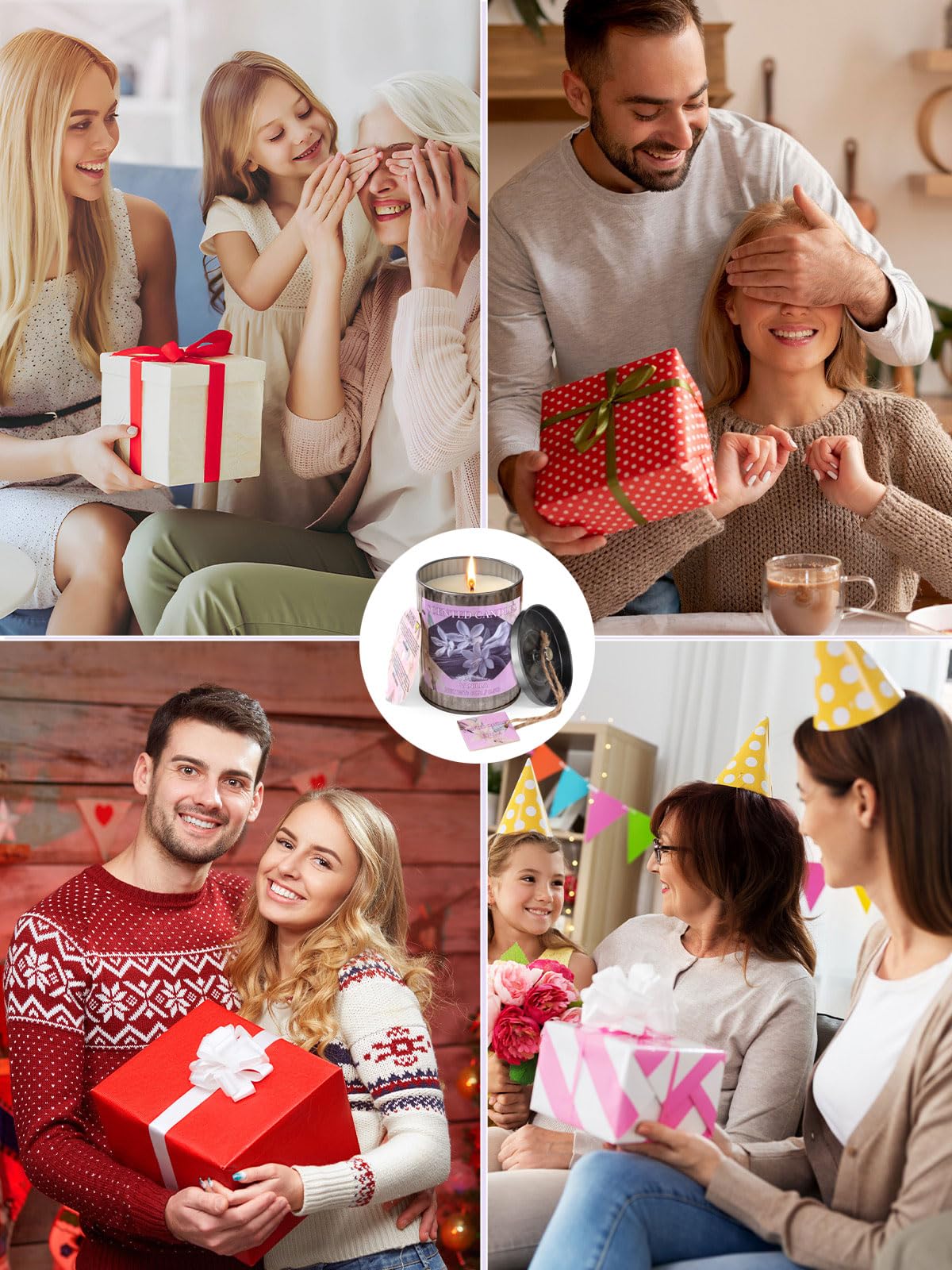 Scented Candles for Home | 8oz Vanilla Soy Candle, 50H Burn, Gift Box