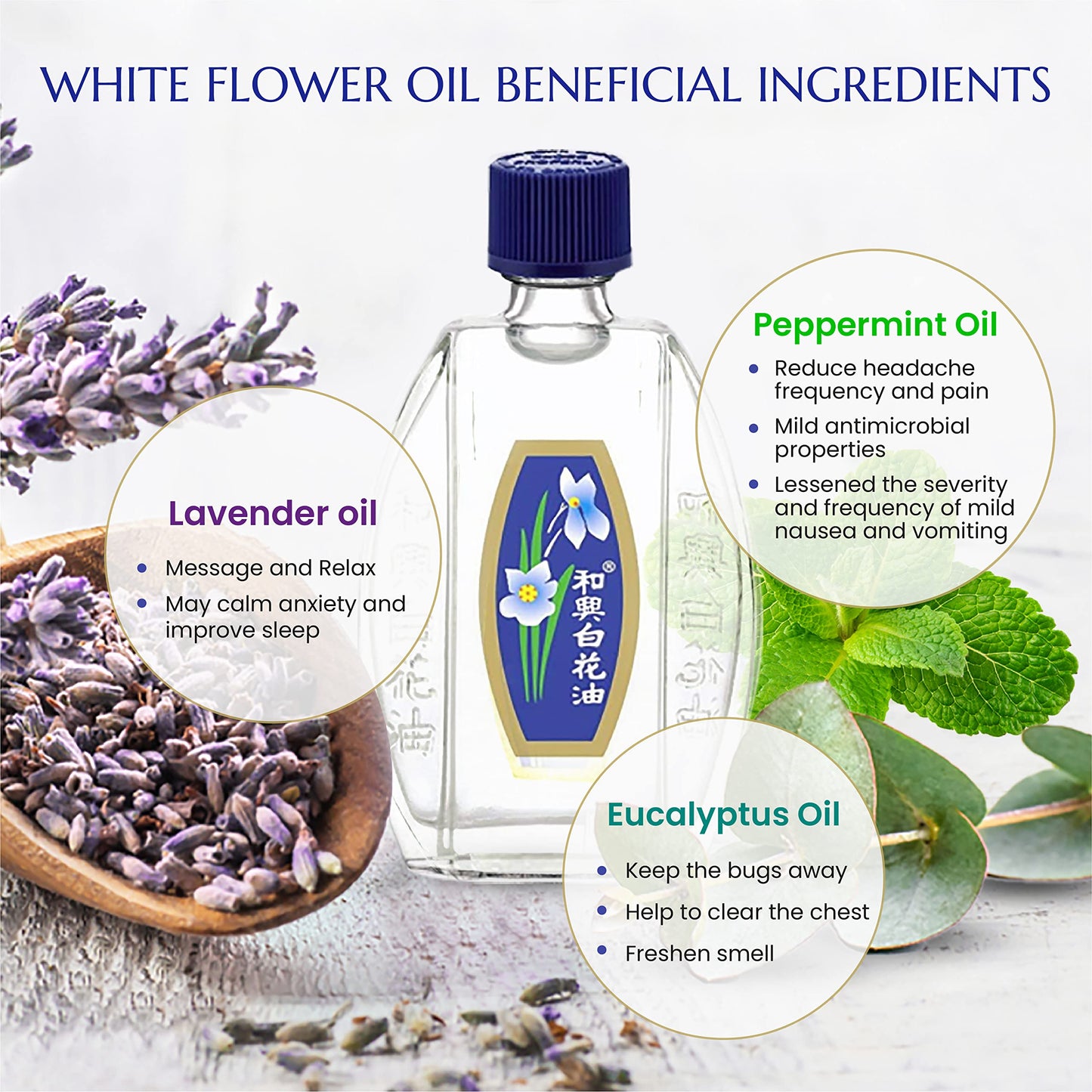 White Flower External Analgesic Balm Oil 10ml – US Import (12 Pack)