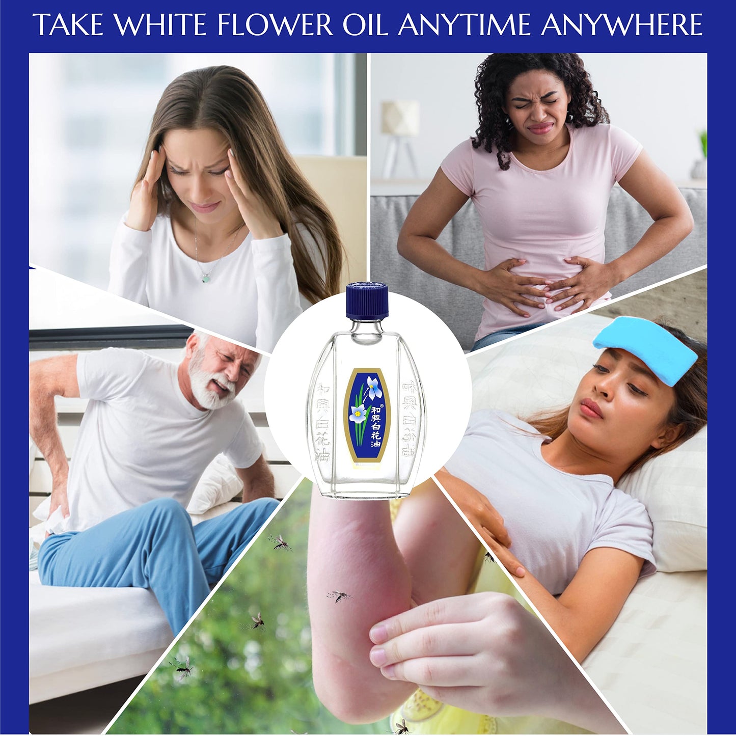 White Flower External Analgesic Balm Oil – 20ml Pain Relief, US Import (2 Packs)