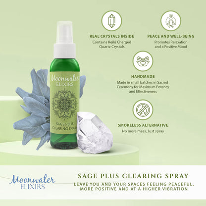 White Sage Smudge Spray – Reiki-Charged Aura Protection & Spiritual Cleansing | 2x4oz
