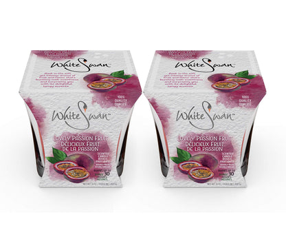 White Swan Premium Scented Candle Lovely Passion Fruit – 2-Pack, Up to 30 Hrs Each, Natural Fragrance for Bath or Bedroom