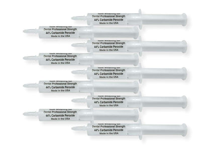 White Teeth Global 44% Carbamide Peroxide Teeth Whitening Gel Kit – 10 Syringes, 2 Trays, Shade Guide | At-Home Whitening