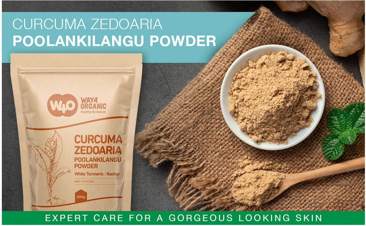 White Turmeric Powder (Poolankilangu, Curcuma Zedoaria, Kachur Root) – Ground 8 oz (226 g) Pack of 2